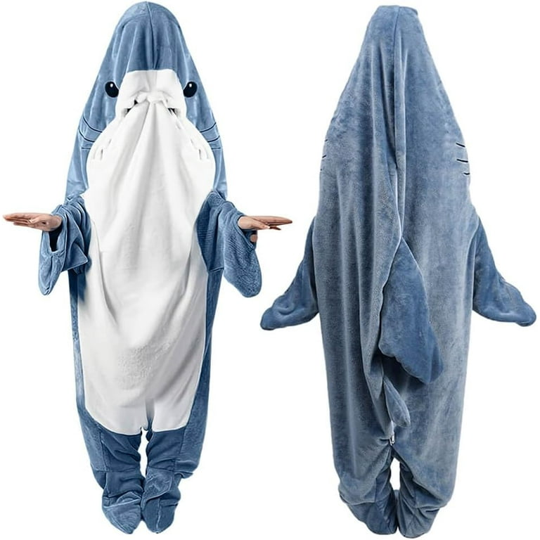 Shark Blanket Hoodie Onesie Adult Kid Shark Onesie Costume Shark Blanket Wearable Cozy Shark Pajamas Snuggie Walmart