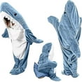 thumbnail image 1 of Shark Blanket Hoodie Onesie for Adult & Kid, Wearable Shark Sleeping Bag, Soft Cozy Onesie Costume,Shark Onesie Adult, Shark Sleeping Bag for Kids, 1 of 5