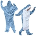 thumbnail image 1 of Shark Blanket Hoodie Onesie, Cozy Flannel Shark Sleeping Bag, For Height 51"-54", 1 of 6