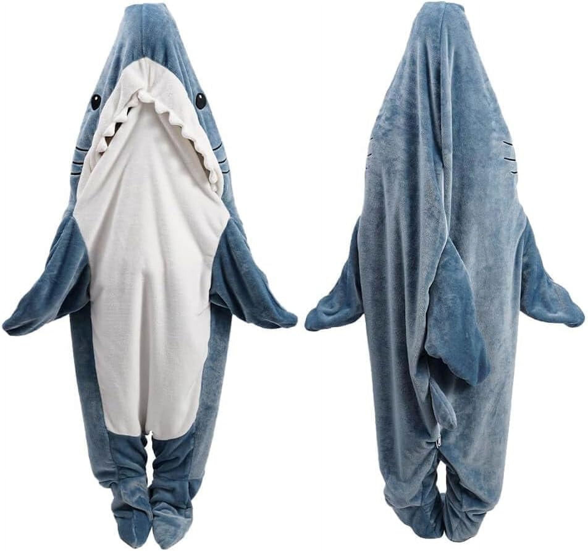 Shark Blanket Onesie Hoodie TBGENIUS Shark Blanket Onesie Shark Hoodie For Adults And Kids, Cozy Flannel Shark Costume Shark Sleeping Bag Forsaken Plush