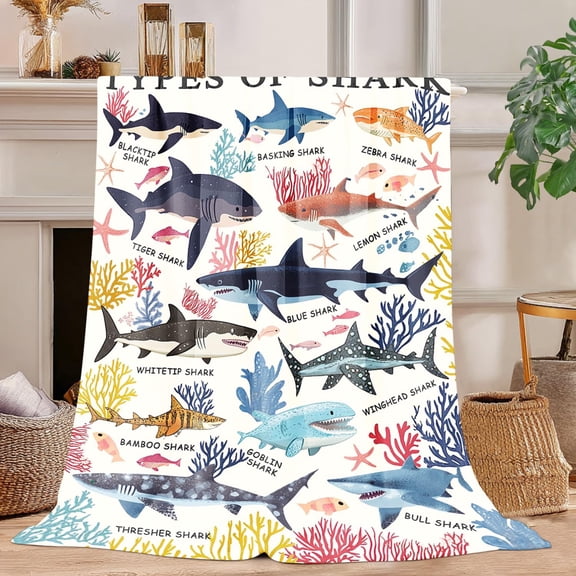 Shark Blanket Shark Throw Blanket Super Soft Plush Flannel Fleece Bedding Gifts for Boys Girls Men Women Lovers Adults Stuff for Couch Sofa Bed Room Decor 30" x 40"
