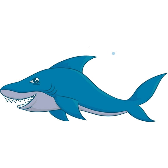 Shark Blue Shark Ocean Fish Sharks Customized Wall Decal - Custom Vinyl Wall Art - Personalized Name - Baby Girls Boys Kids Bedroom Wall Decal Room Decor Wall Stickers Decoration Size (12x20 inch)
