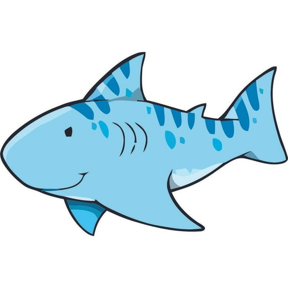 Shark Blue Stripe Cartoon Wall Decal Peel and Stick Graphic Animal Vinyl Sticker Shark Wall Decal Animal Sticker Home Art Interior Decoration Any Room Mural Waterproof High Quality Mural 6x10 inch