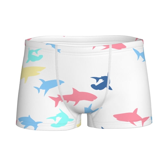 Shark Boys'100% Cotton Boxer Brief Soft Moisture Wicking Breathable Underwear