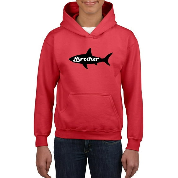 Shark, Brother Lettering Hoodie Juniors -Smartprints Designs, Large