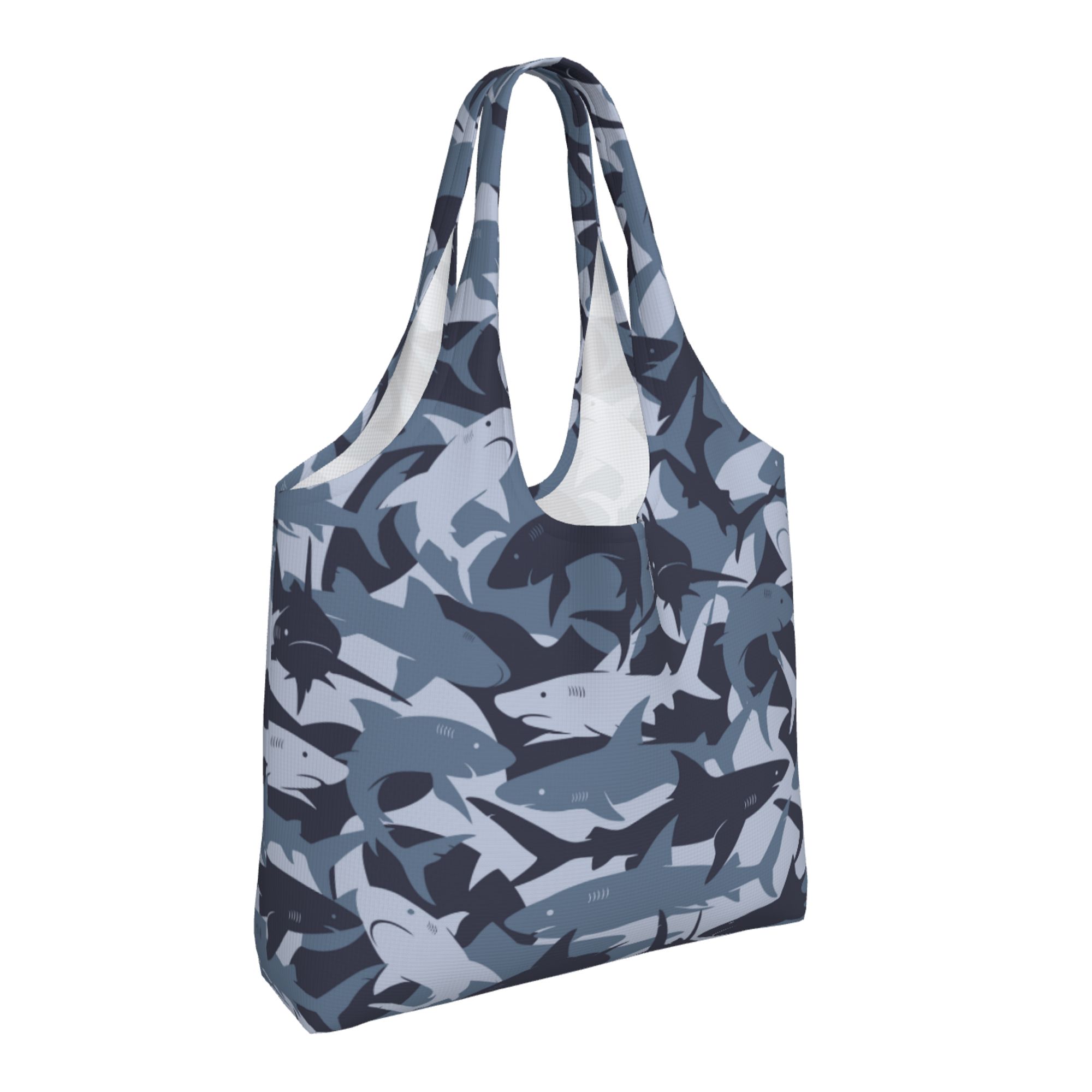CafePress Jets Vs Sharks Natural Canvas Tote Bag - Reusable Shopping Bag, Two Sizes Available