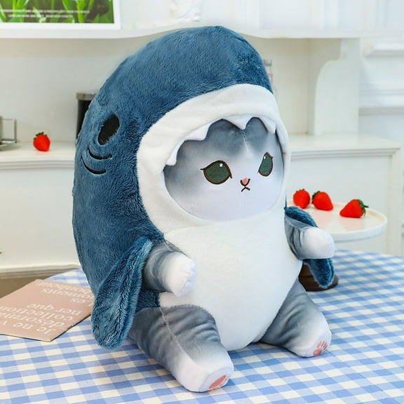 Shark Cat Doll Pillow Shark Cat's Plush Toy Funny Cat Doll Ragdoll Wholesale Birthday Gift