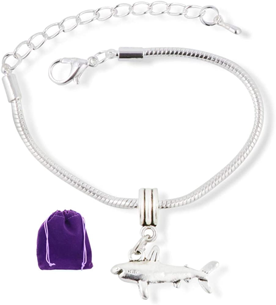 Shark Charm | Shark Snake Chain Charm Bracelet