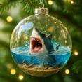 thumbnail image 1 of Shark Christmas Ornament,Shark Christmas Tree Decorations,Marine Life Glass Decorations, Handcrafted Animal Ornament, Sparkling Crystal Ball for Christmas Tree Decorations for Holiday Decors Seasonal, 1 of 4