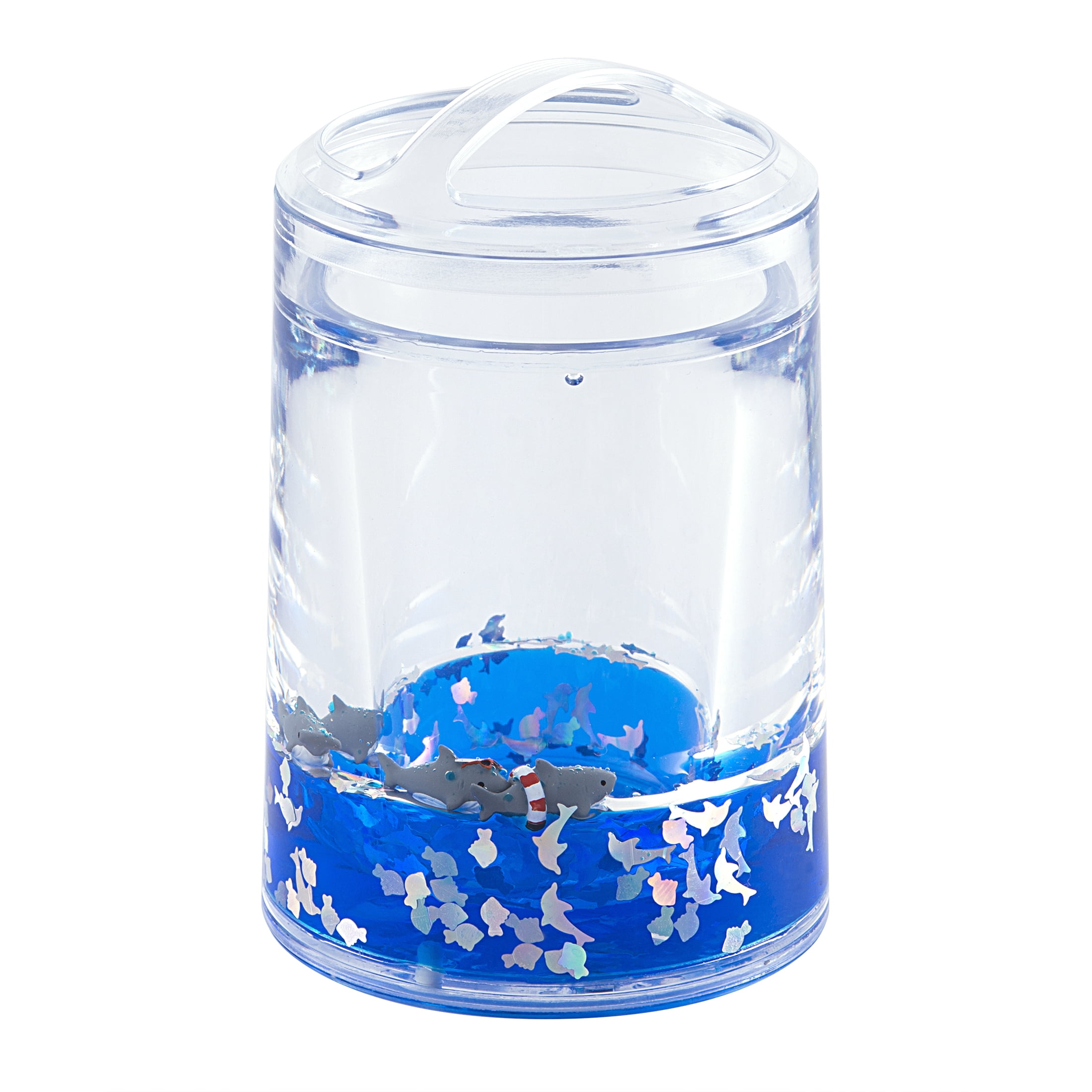 Shark Clear Plastic Floatie Toothbrush Holder with Glitter by Your Zone ...