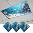 thumbnail image 1 of Shark Coastal Magnetic Fluorescent Light Covers for Ceiling Lights 2x4 Feet, Summer Beach Coral Ocean Nautical Office Classroom Kitchen Drop Ceiling Light Covers Lighting Filters Shade Panel 3 Packs, 1 of 9