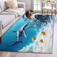 thumbnail image 1 of Shark Coastal Runner Rug 2.7x5 FT, Non Slip Entryway Carpet, Summer Beach Coral Ocean Nautical Washable Soft Floor Carpet Entrance Mat Non-Shedding Throw Rug for Hallway Laundry Room Bedside, 1 of 9