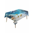 thumbnail image 1 of Shark Coastal Table Cloth, Summer Beach Coral Ocean Nautical Waterproof Tablecloth for Rectangle Tables, Reusable Washable Fabric Table Cover for Restaurant Kitchen Dining Tables 60"x120", 1 of 6