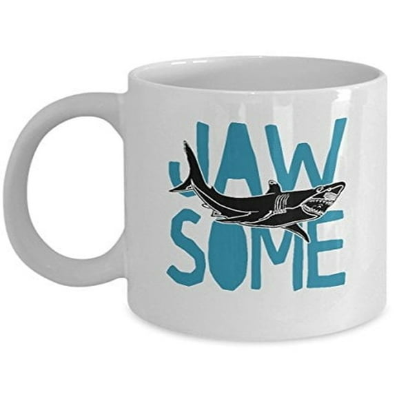 Shark 11 oz Coffee Mug - Jaw Some White Ceramic Gift
