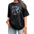 thumbnail image 1 of Shark Collage Vintage Washed Womens Black S-2XL Short Sleeve T-Shirts Tops, 1 of 5