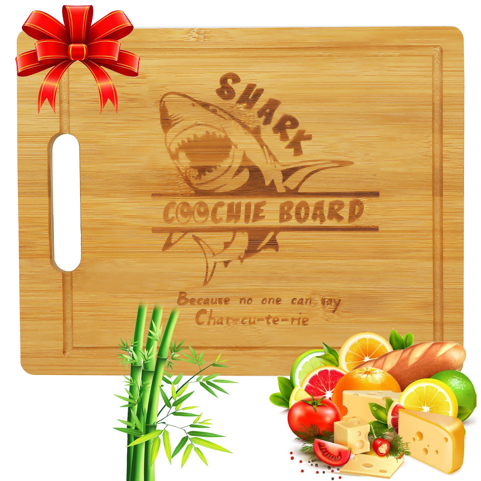 Shark Charcuterie Board/Personalized Shark Cutting Board/Bamboo Chopping  Board/Meats and Cheeses Serving Boards,Because No One Can Say Charcuterie