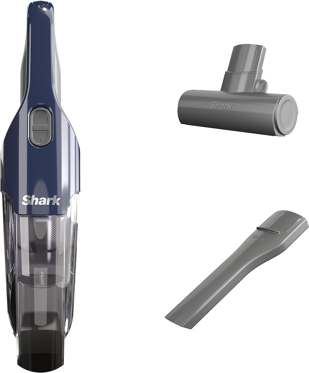 Shark CH701, Battery, Cyclone PET Handheld Vacuum with PetExtract Hair, 8 inch Crevice Tool, HyperVelocity Suction, Navy Blue/Grey