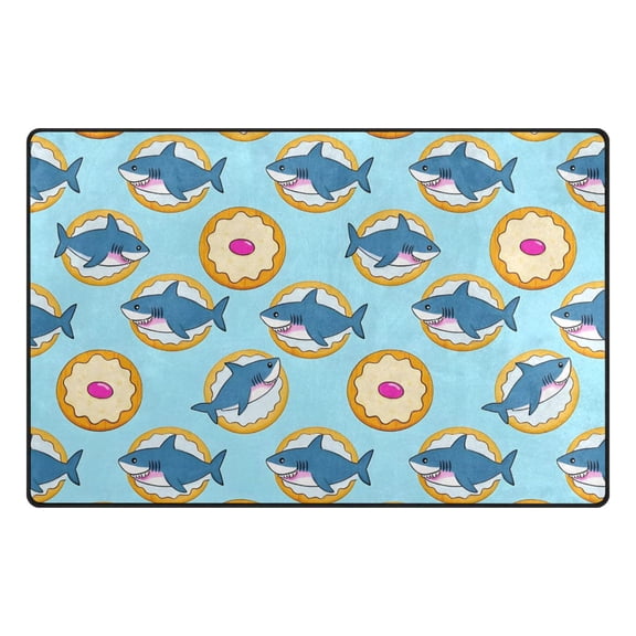 Shark Cracker Pattern Memory Foam Area Rug 31"x20" Non Slip, Absorbent, Fade Proof for Living Room, Bedroom, Office