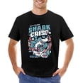 thumbnail image 1 of Shark Crisp Men’s T-Shirt 100% Cotton Casual Short Sleeve Tops Gift Tee Black 4XL, 1 of 2