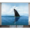 thumbnail image 1 of Ambesonne Shark Curtains 2 Panel Set, Fin Sea Surface Danger, 108" x 63", Pale Blue Violet, 1 of 3