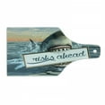 thumbnail image 1 of Shark Cutting Board, Dangerous Big Fish Holding Risks Ahead Lettering Plaque with Sharp Teeth in Ocean, Decorative Tempered Glass Cutting and Serving Board, in 3 Sizes, by Ambesonne, 1 of 2
