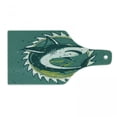 thumbnail image 1 of Shark Cutting Board, Graphic of Shark Hunter in Dark Murky Colors Sharp Teeth Fish Marine Life Nautical Print, Tempered Glass Cutting and Serving Board, Wine Bottle Shape, Green, by Ambesonne, 1 of 1