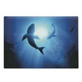 thumbnail image 1 of Shark Cutting Board, Underwater World Fish Silhouettes Circling in the Sea Surreal Ocean Life Print, Decorative Tempered Glass Cutting and Serving Board, Large Size, Royal Blue, by Ambesonne, 1 of 1
