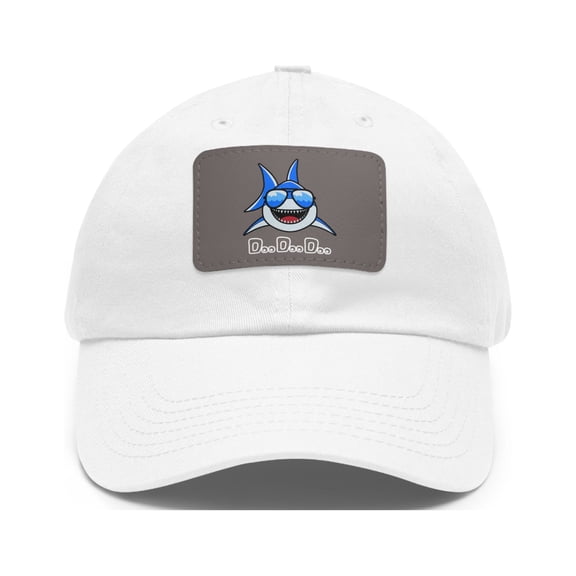 Shark Dad Hat Cap with Leather Patch (Rectangle) DooDoo