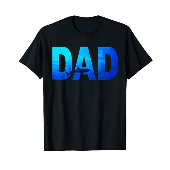 Shark Daddy Shirt Scuba Diving Dad Fathers Day Dive Diver T-Shirt Black Tee