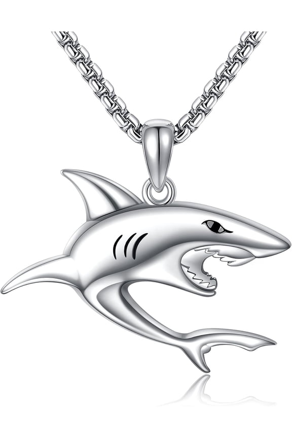 Shark/Dolphin Necklace 925 Sterling Silver Pendant Ocean Animal Jewelry Gifts for Women Men