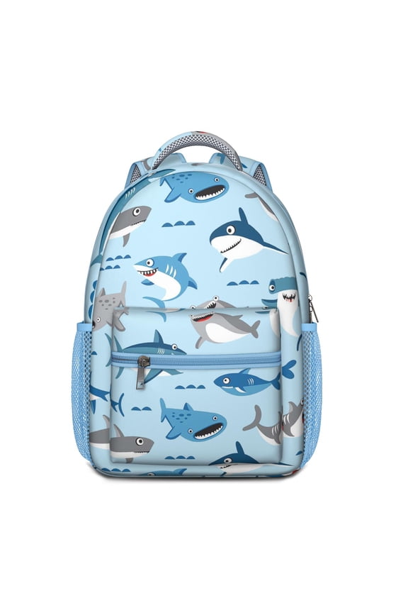 Shark & Dolphin Themed School Backpack - Waterproof & Stylish, Padded Back Panel, Organized Storage for Students