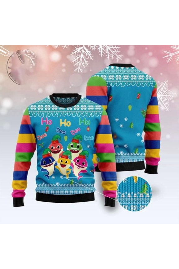 Shark Doo Doo Doo 3D Christmas Sweater, Christmas Sweater, 3D Sweater, Funny Xmas Sweaters