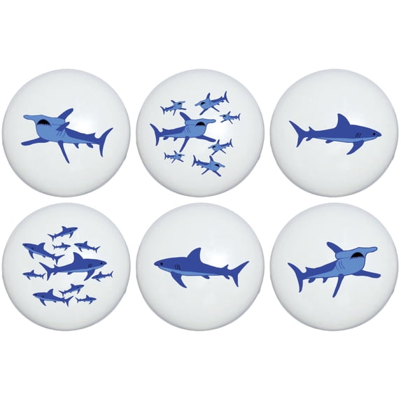 Shark Drawer Pulls Sharks Furniture Ceramic Cabinet Knobs Shark Children's Decor