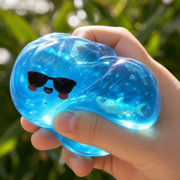 Shark Dumpling Squishies Toys, Glitter Dumpling Squishy Mystery Box, Birthday Gift & Party Favor, Colorful Sensory Stress Balls Fidget Sensory Toys for Fans & Adults