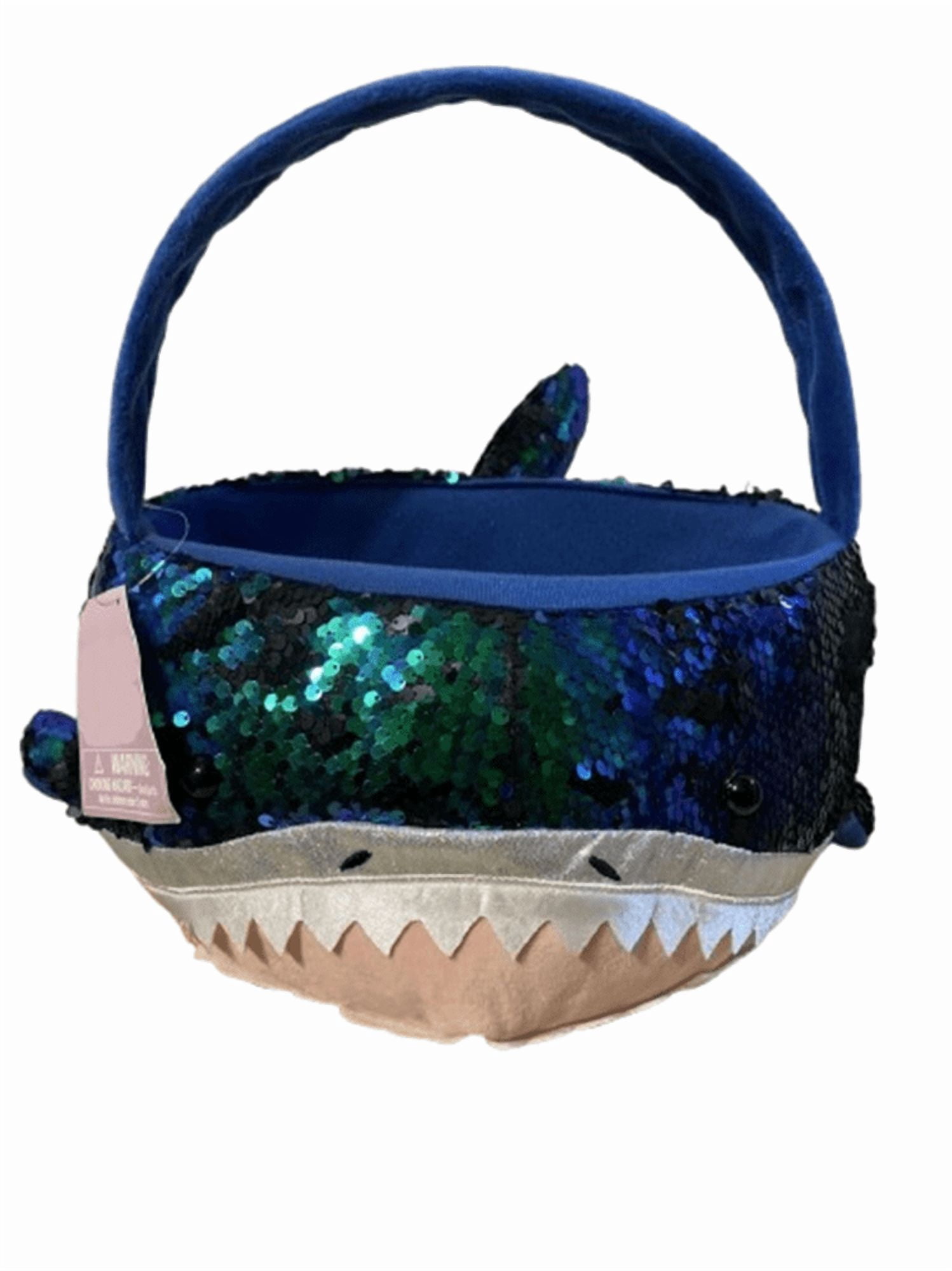 Shark Easter Basket Shiny Sequins