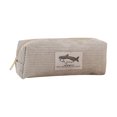 thumbnail image 1 of Shark Embroidery Stationery Storage Bag, Animal Design Zippered Pencil Case, Desk Organizer for Pens and Markers, Light Gray, 1 of 8