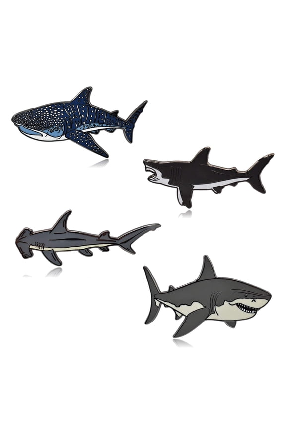 Shark Enamel Pin Set of 4 | Clayton Jewelry Labs