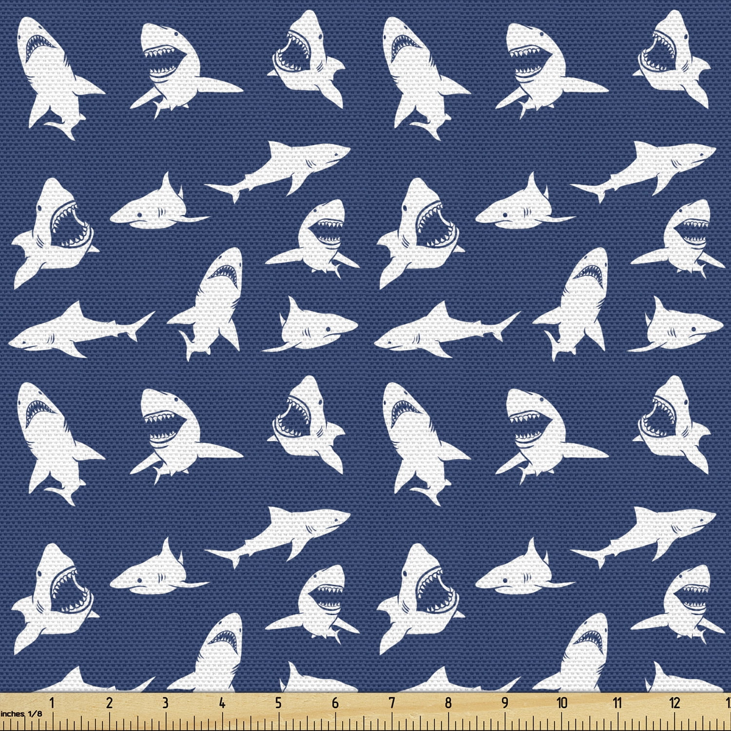 Shark Material Shark Fabric by the Yard Upholstery, Fish Pattern Various Gestures Have ...