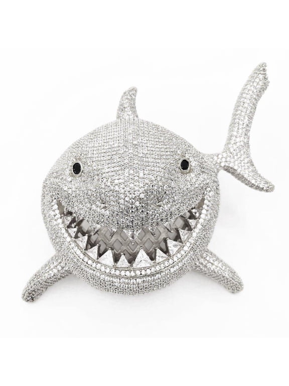Shark Face XL 3D Iced Out Bling Bling Pendant