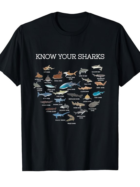 Shark Faces Types Of Sharks Gift Marine Biology Ocean Shark T Shirt