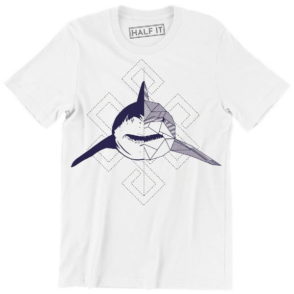 Shark Facing Forward With An Abstract Geometric Design T-Shirt