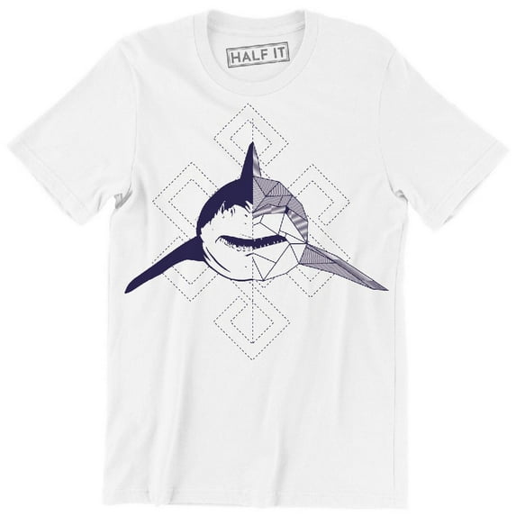 Shark Facing Forward With An Abstract Geometric Design T-Shirt