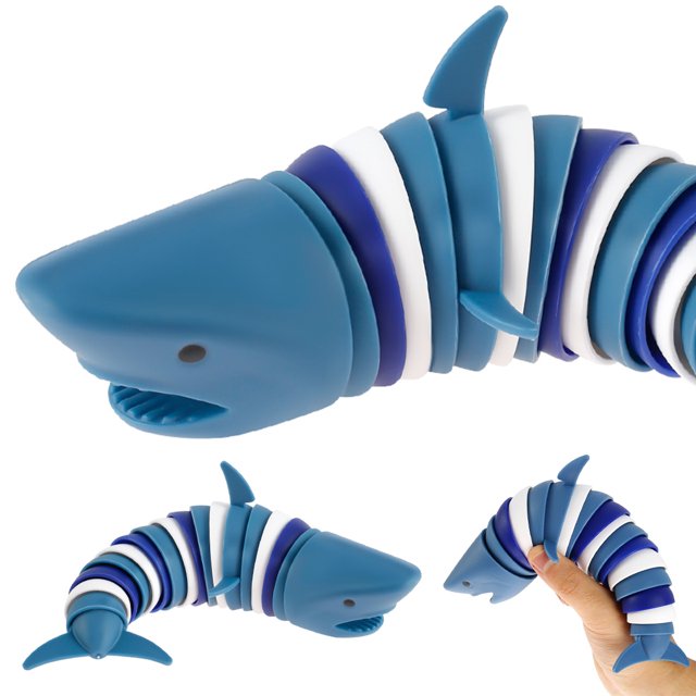 Shark Fidget Toy 3D Scanning Articulated Sensory Shark Fidget Toy