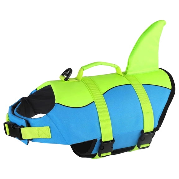 Shark Fin Dog Life Jacket XS Size Adjustable Pet Life Vest with Rescue Handle for Swimming Beach Boating
