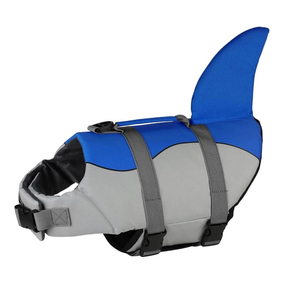 Shark Fin Dog Life Jacket XS Size Adjustable Pet Life Vest with Rescue Handle for Swimming Beach Boating