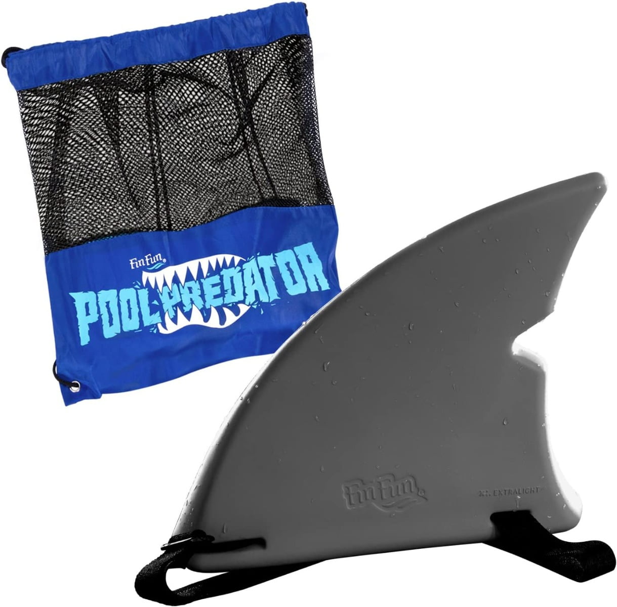 Shark Fin Pool Toy and Carry Bag or Costume Accessory by Fin Fun Gray