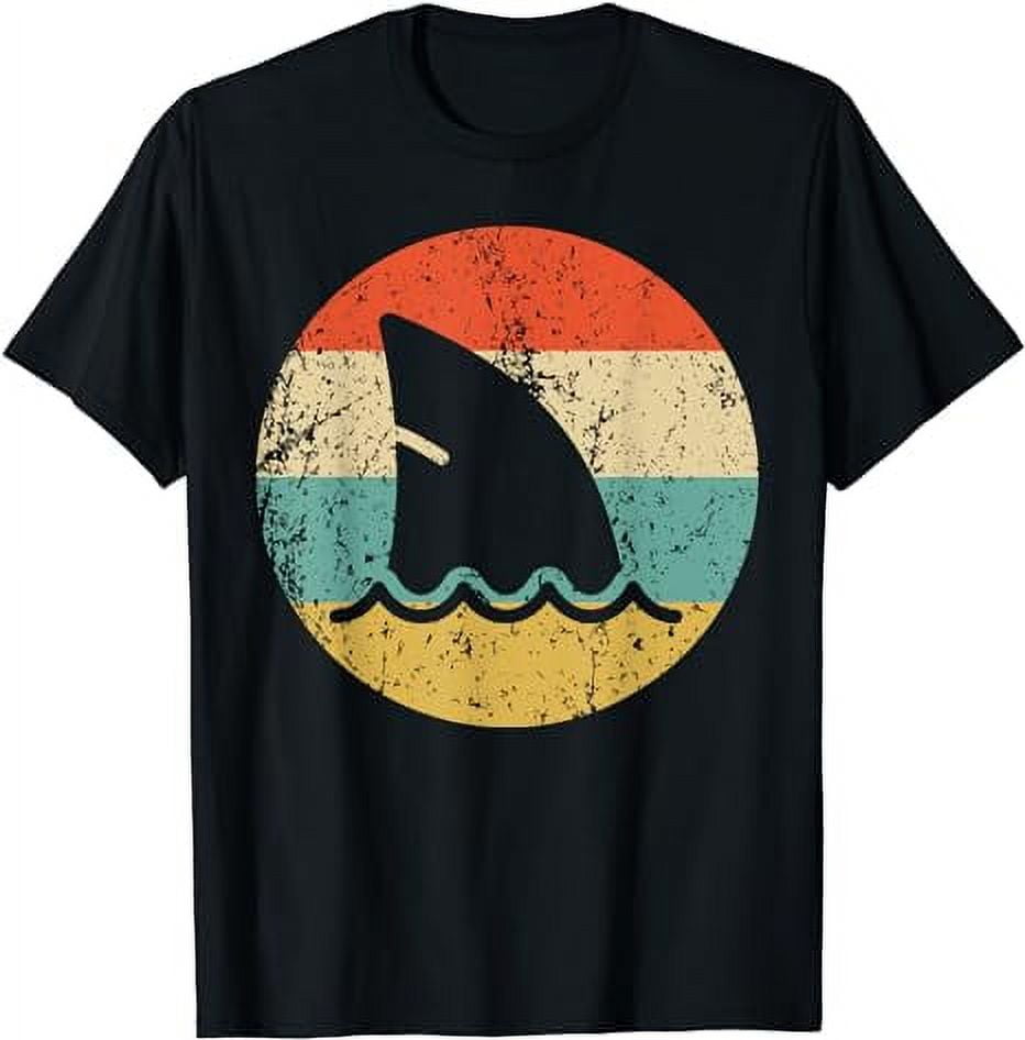 Shark Fin Retro Style Shark T-Shirt - Walmart.com