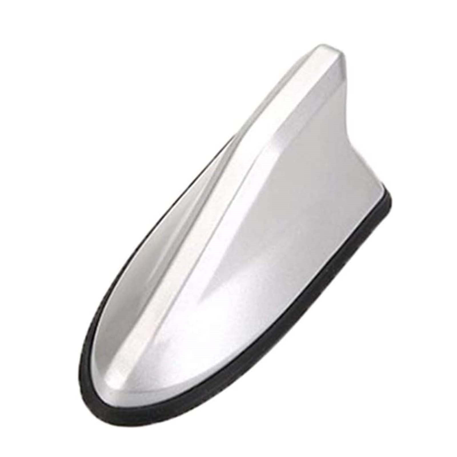 Universal Shark Fin Car Antenna - Grey, AM/FM Radio Signal, Adhesive Mount, 5-Year Warranty