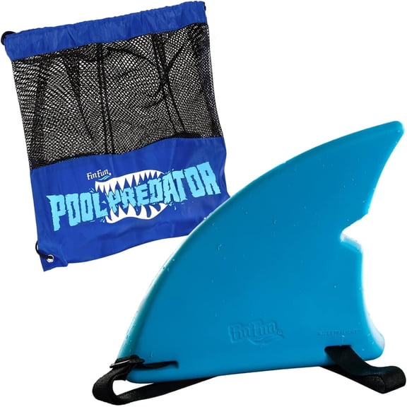 Shark Fin for Swimming and Costume Travel Bag Included - Blue