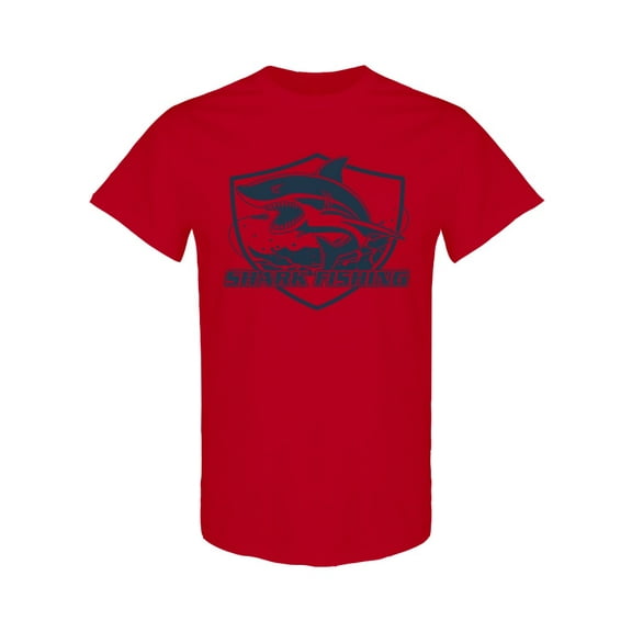 Shark Fishing Design T-Shirt Men -Image by Shutterstock, Male Medium